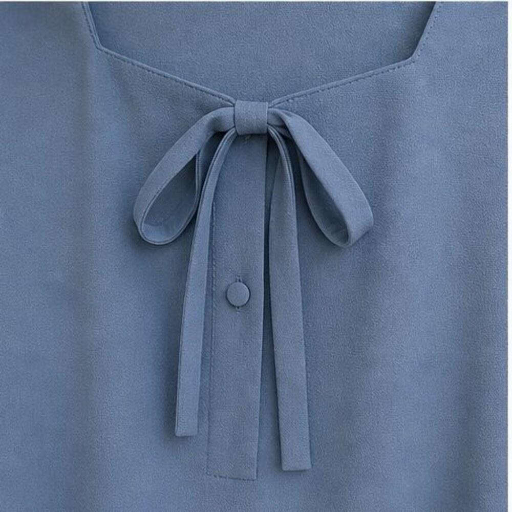 Blue Button Blouse - Picture 4 of 6